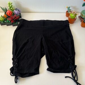Torrid Size 2 Womens Black Lace Up Biker Shorts